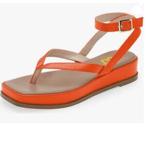 FSJ Orange Strappy Sandals